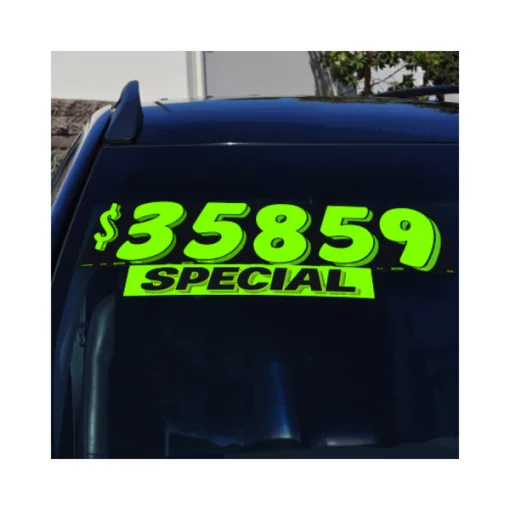 7 1/2" Chartreuse Adhesive Windshield Numbers: % Pk