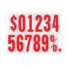 Ez Line 5 1/2" Red & White Adhesive Windshield Numbers: 7 Pk