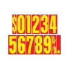 Ez Line 9 1/2" Yellow & Red Adhesive Windshield Numbers: % Pk