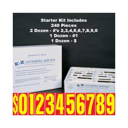 Yellow & Red 9 1/2" Windsheild Numbers Kit (20 Doz) Pk