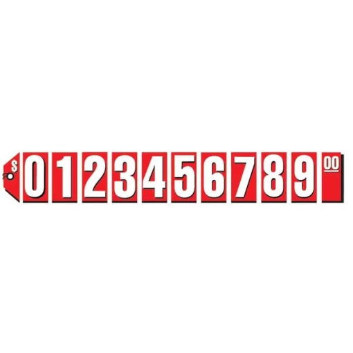 Extra Large Red Tag Numbers: 7 Pk