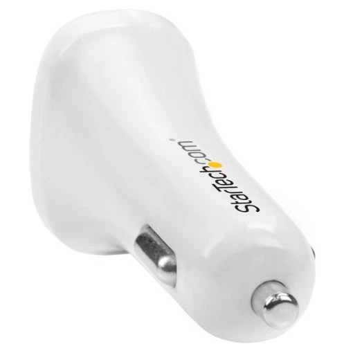 Dual-Port USB Car Charger – 24W/4.8A – White