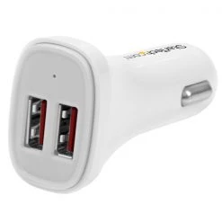 Startech.Com Dual-Port USB Car Charger - 24W/4.8A - White
