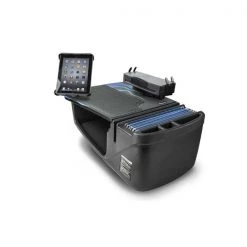 Efficiency GripMaster Car Desk Blue Steel Flames with Printer Stand and Tablet Mount