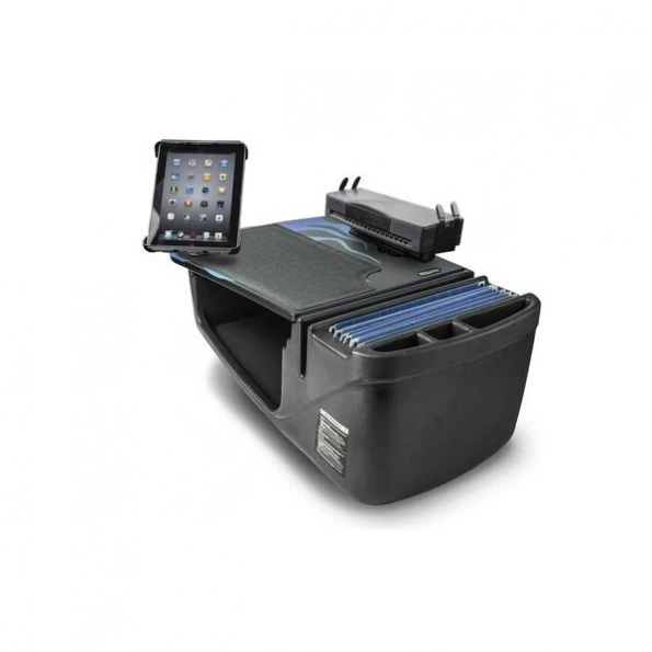 Efficiency GripMaster Car Desk Blue Steel Flames with Printer Stand and Tablet Mount