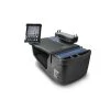 Autoexec Efficiency GripMaster Blue Steel Flames with Built-in Power Inverter, Printer Stand and Tablet Mount