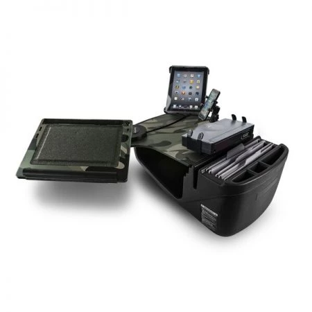 Autoexec Reach Desk Front Seat GreenCamo w/Inverter, PrntStnd, PhoneMnt/TabletMnt