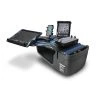 Autoexec Reach Desk Front Seat Blue Steel Flames w/ Power Inverter, Printer Stand, Phone & Tablet Mounts