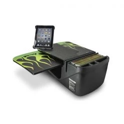 GripMaster Car Desk Candy Apple Green Flames with Built-in Power Inverter and Tablet Mount