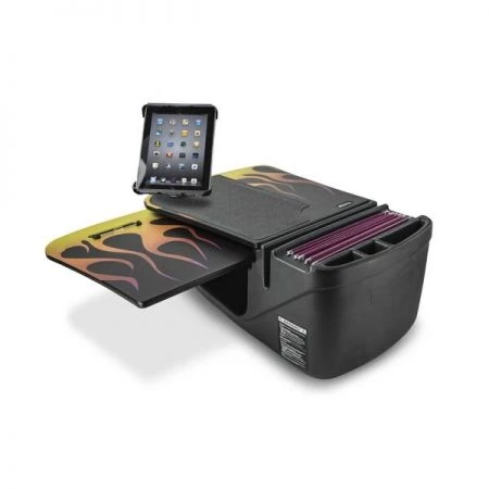Autoexec GripMaster Car Desk Hot Rod Orange Flames with Built-in Power Inverter and Tablet Mount
