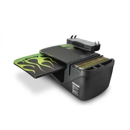 Autoexec GripMaster Car Desk Candy Apple Green Flames with Printer Stand & Built-in Power Inverter