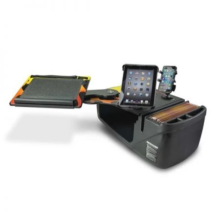 Autoexec Reach Desk Front Seat Hot Rod Orange Flames w/ Power Inverter, X-Grip Phone Mount & Tablet Mount