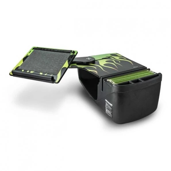 Reach Desk Front Seat with Built-in Power Inverter Candy Apple Green Flames