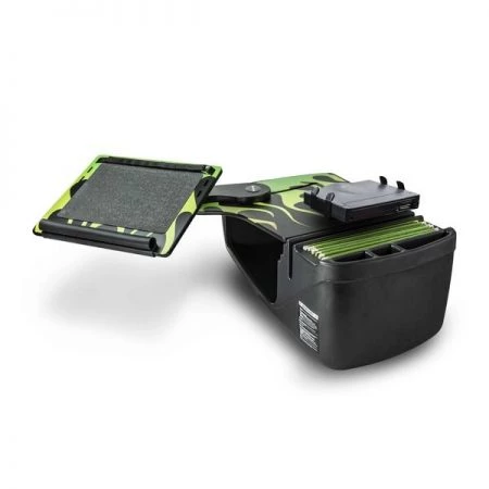 Autoexec Reach Desk Front Seat with Printer Stand Candy Apple Green Flames