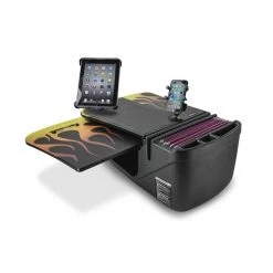 GripMaster Car Desk Hot Rod Orange Flames with Built-in Power Inverter, Phone Mount and Tablet Mount