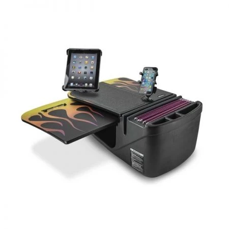 Autoexec GripMaster Car Desk Hot Rod Orange Flames with Built-in Power Inverter, Phone Mount and Tablet Mount