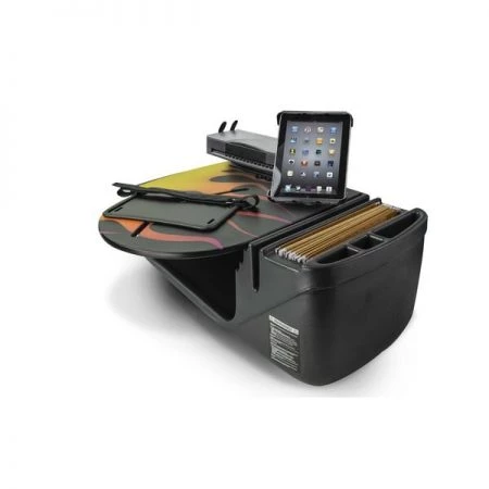 Autoexec RoadMaster Car Desk Hot Rod Orange Flames w/ Power Inverter, Tablet Mount and Printer Stand