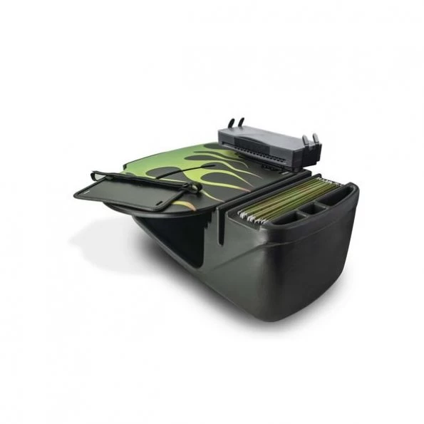 RoadMaster Car Desk Candy Apple Green Flames with Built-in Power Inverter and Printer Stand