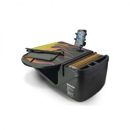 Autoexec RoadMaster Car Desk Hot Rod Orange Flames with Built-in Power Inverter & X-Grip Phone Mount
