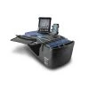 Autoexec RoadMaster Car Desk Blue Steel Flames with Built-in Power Inverter, Phone Mount and Tablet Mount