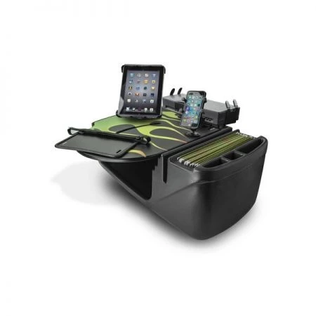 Autoexec RoadMaster Car Desk Candy Apple Green Flames w/ Inverter, Phone Mount, Tablet Mount & Printer Stand