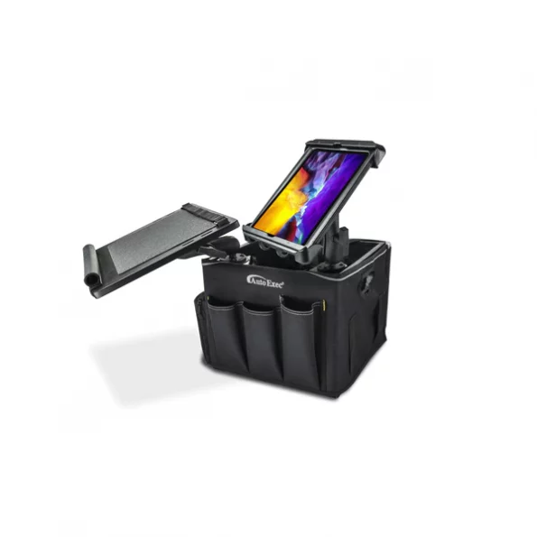 Milk Crate with Apron, Laptop Tray and Tablet Mount