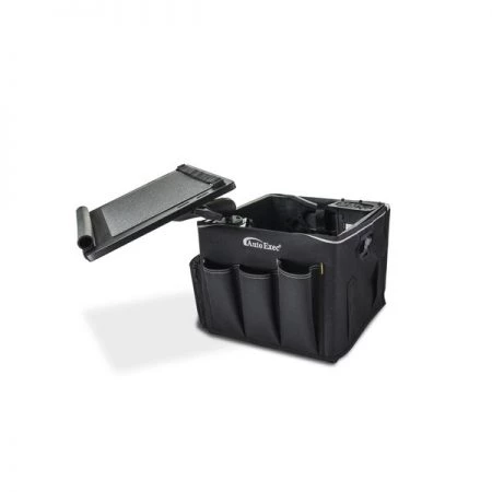 Autoexec Milk Crate with Apron, Laptop Tray and Power Inverter
