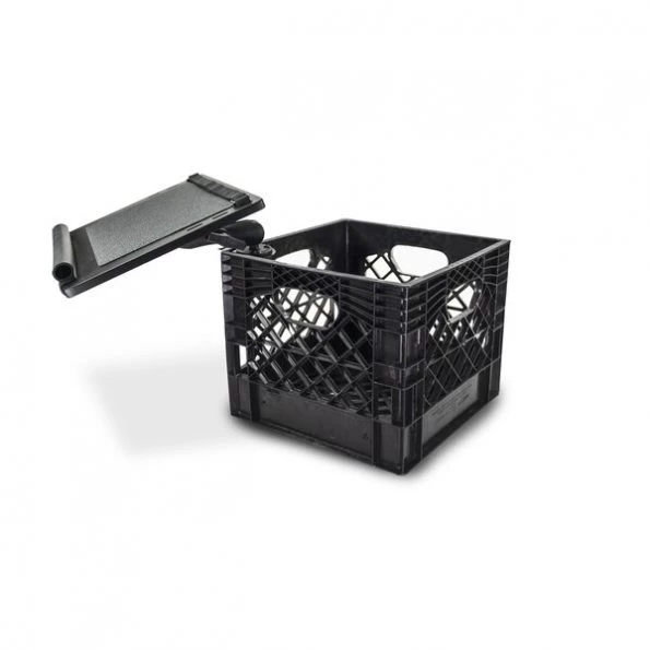 Milk Crate with Laptop Tray