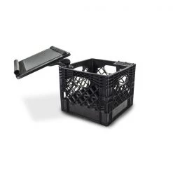 Milk Crate with Laptop Tray and Power Inverter