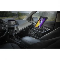 Milk Crate with Laptop Tray, Power Inverter and Tablet Mount