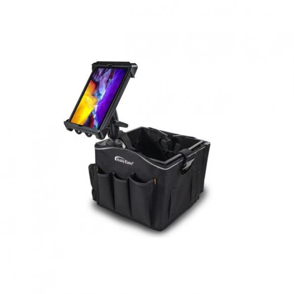 Milkcrate and Apron with Tablet Mount