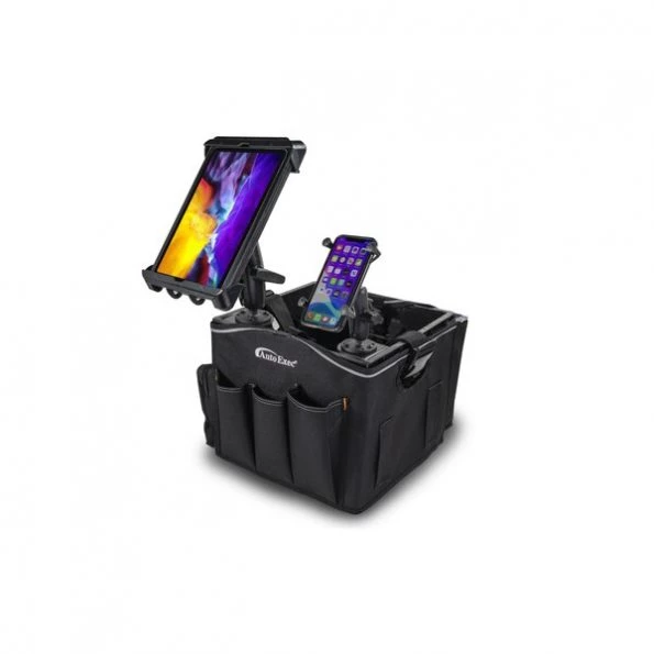 Milkcrate and Apron with Phone Mount and Tablet Mount