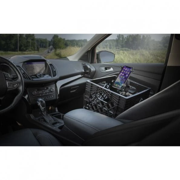 Milkcrate with Phone Mount