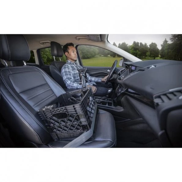 Milkcrate with Phone Mount and Power Inverter