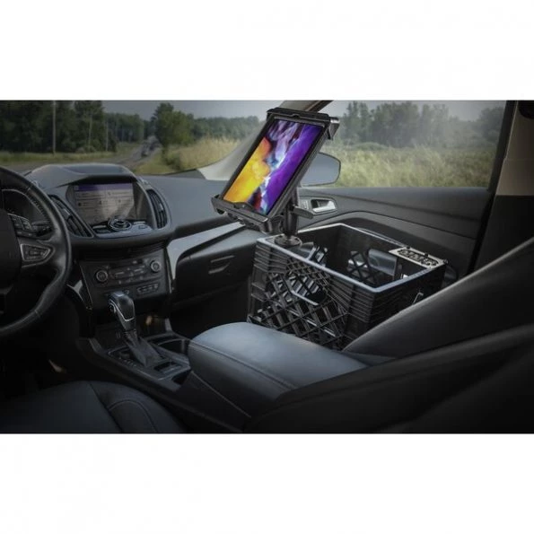 Milkcrate with Tablet Mount and Power Inverter