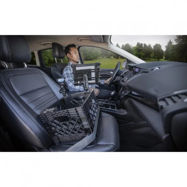 Milkcrate with Phone Mount Tablet Mount and Power Inverter