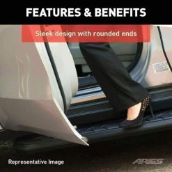 AeroTread 5" x 73" Black Stainless Running Boards (No Brackets)
