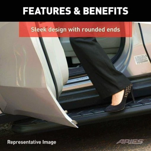 AeroTread 5" x 73" Black Stainless Running Boards (No Brackets)