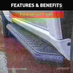 AeroTread 5" x 73" Black Stainless Running Boards (No Brackets)