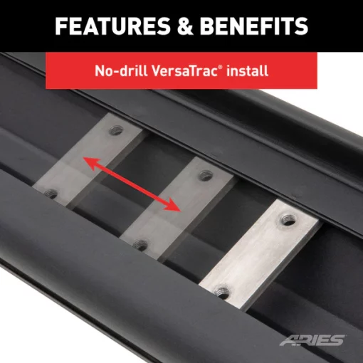 AscentStep 5-1/2" x 85" Black Steel Running Boards (No Brackets)