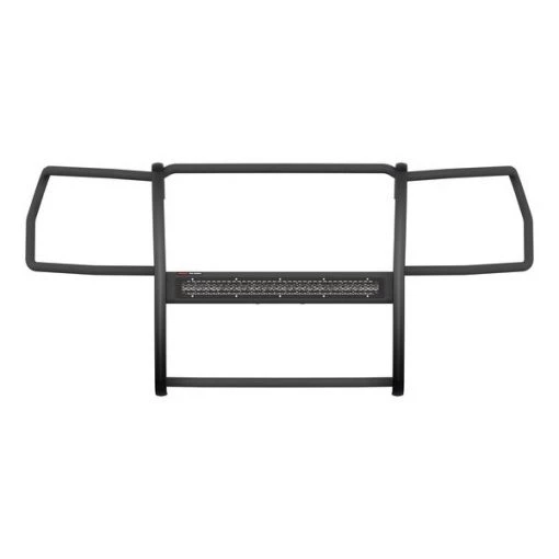 Pro Series Black Steel Grille Guard w/Light Bar, Chevy Silverado 1500