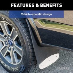 Front 12" x 20" Textured Rubber Mud Guards, Select Ford Ranger 2 Flaps