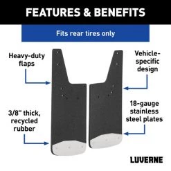 Rear 12" x 20" Textured Rubber Mud Guards, Select Ford Ranger 2 Flaps