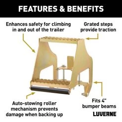 RETRAC HighRise Folding Rear Entry Step (Fits 4" Bumper Beam)