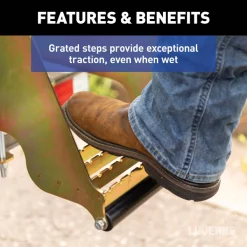 RETRAC HighRise Folding Rear Entry Step (Fits 4" Bumper Beam)