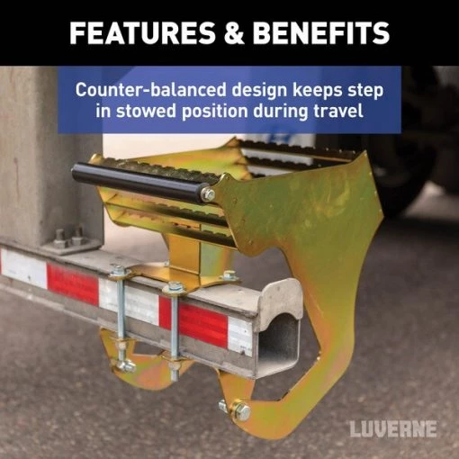 RETRAC HighRise Folding Rear Entry Step (Fits 4" Bumper Beam)