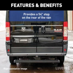 Grip Step 7" x 54" Black Aluminum Rear Step Fleet Kit Ram ProMaster