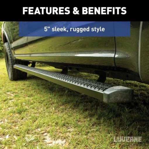 SlimGrip 5" x 78" Black Aluminum Running Boards, Dodge Durango