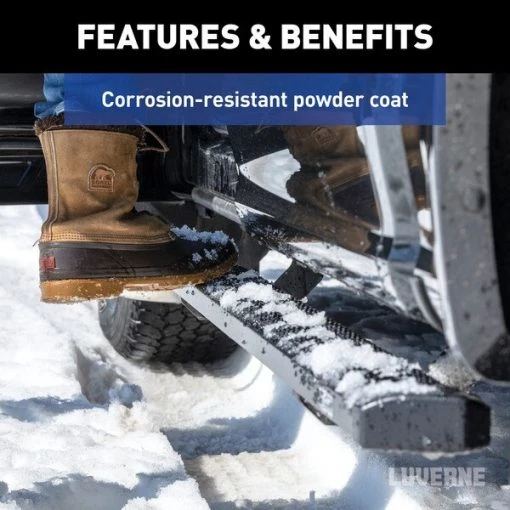 SlimGrip 5" x 78" Black Aluminum Running Boards, Dodge Durango