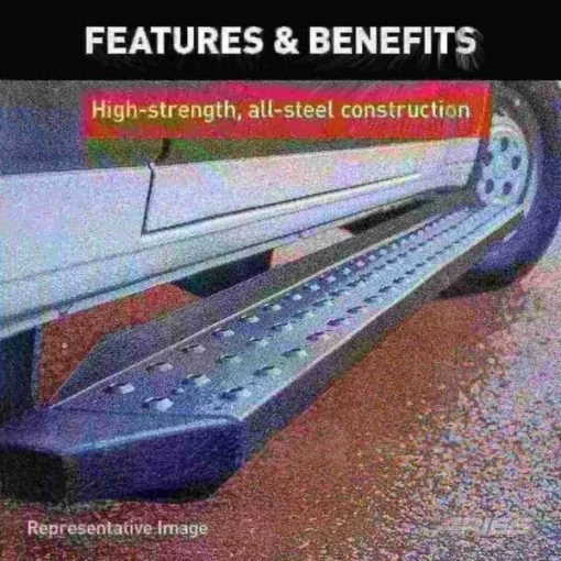 RidgeStep 6-1/2" x 96", 36" Black Steel Running Boards (No Brackets)